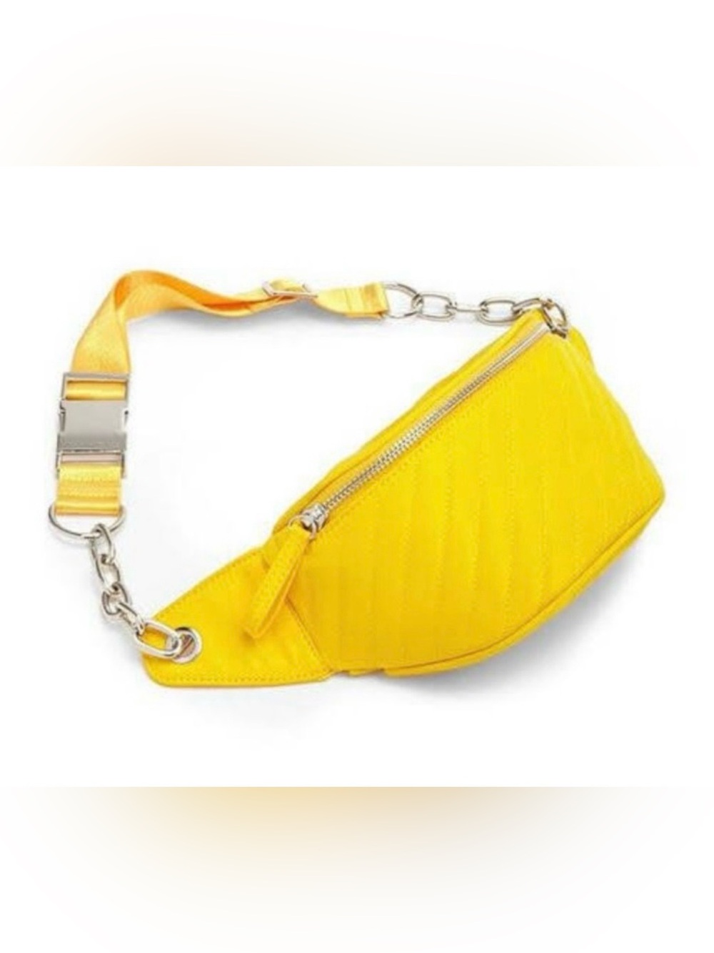 Forever 21 Quilted Waist Belt Bag Fanny Pack with Chain Strap *Minor Flaws*